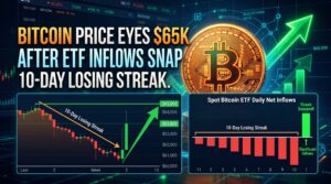Bitcoin Price Eyes $65K After ETF Inflows Snap 10-Day Losing Streak