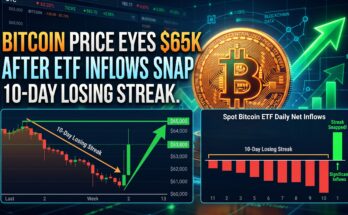 Bitcoin Price Eyes $65K After ETF Inflows Snap 10-Day Losing Streak